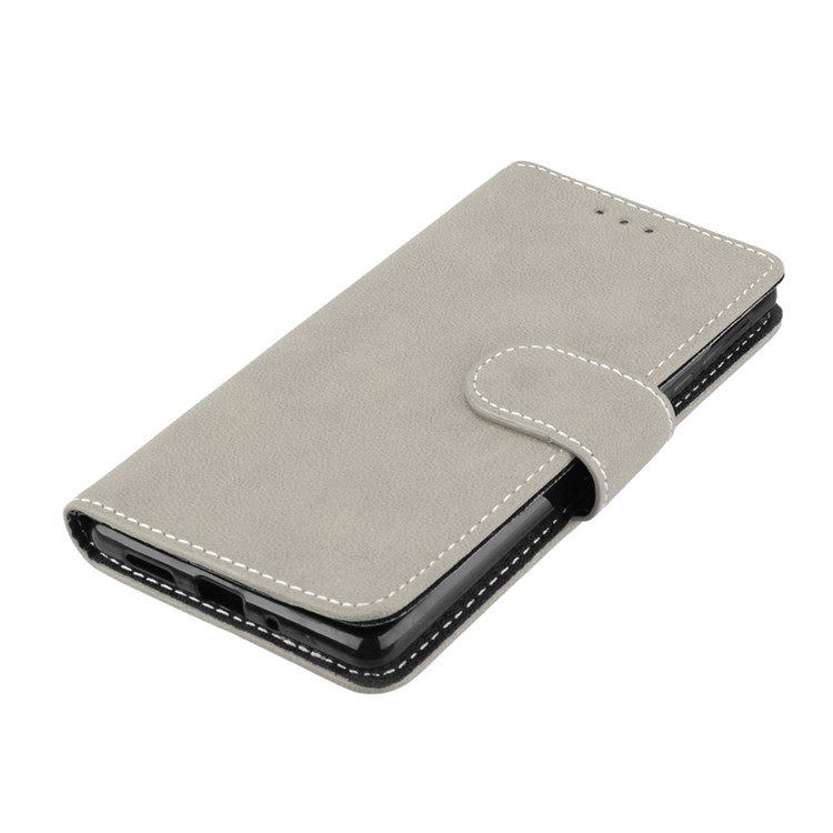Matte Finish Wallet PU Leather Stand Cover for Nokia 3 - Grey-11