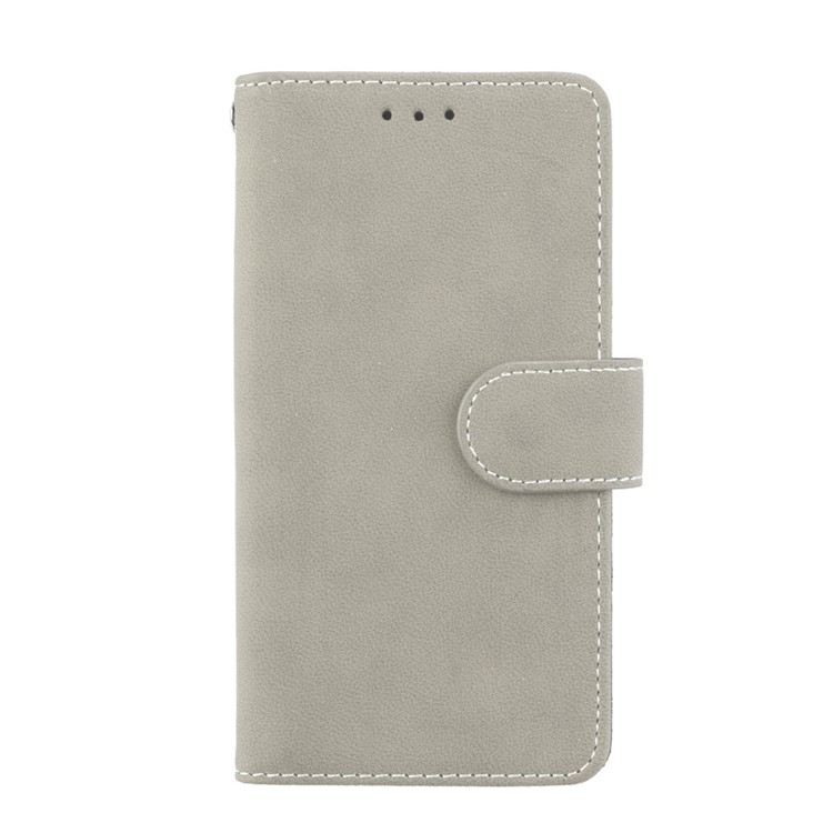 Matte Finish Wallet PU Leather Stand Cover for Nokia 3 - Grey-4