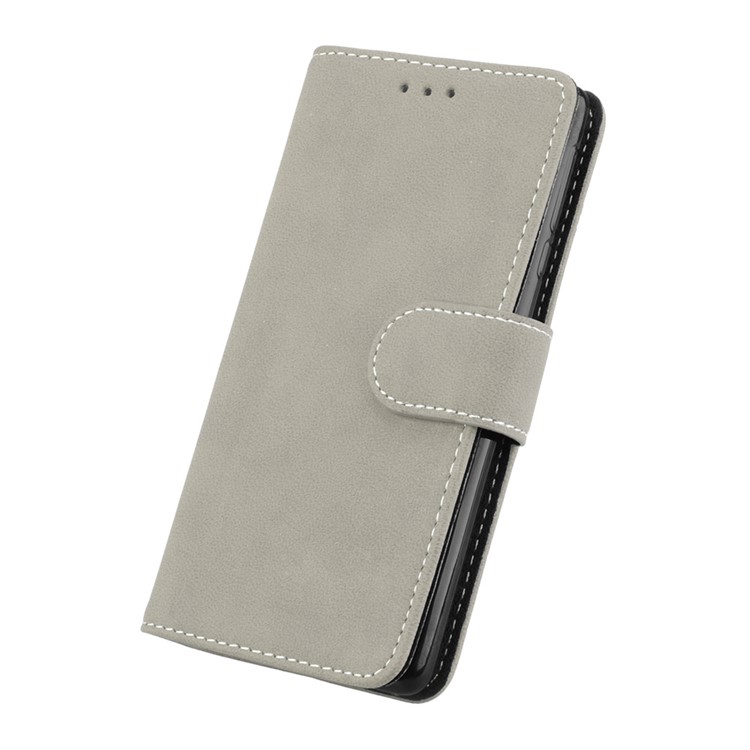 Matte Finish Wallet PU Leather Stand Cover for Nokia 3 - Grey-6