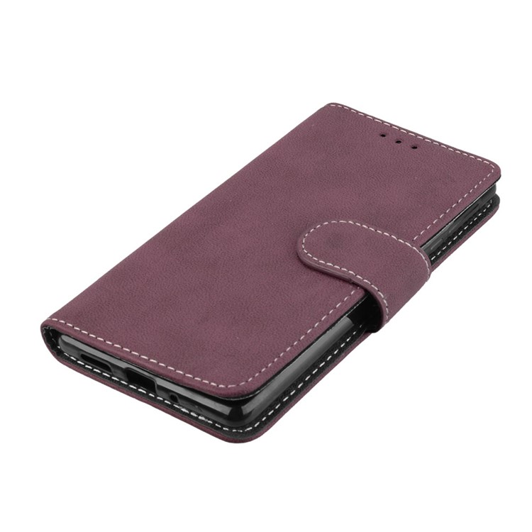 Matte Finish Wallet PU Leather Stand Shell for Nokia 3 - Wine Red-11