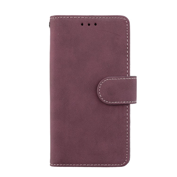 Matte Finish Wallet PU Leather Stand Shell for Nokia 3 - Wine Red-4