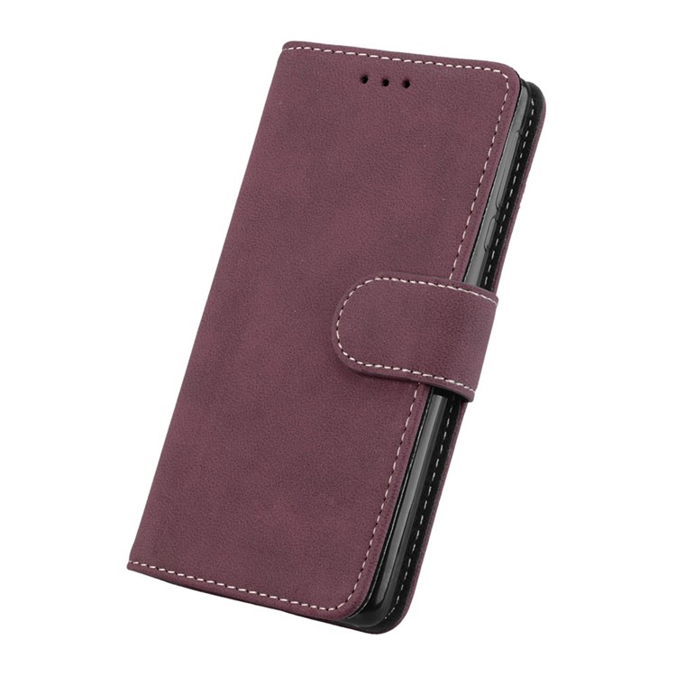 Matte Finish Wallet PU Leather Stand Shell for Nokia 3 - Wine Red-6