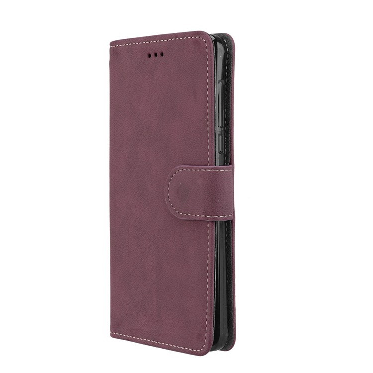Matte Finish Wallet PU Leather Stand Shell for Nokia 3 - Wine Red-7