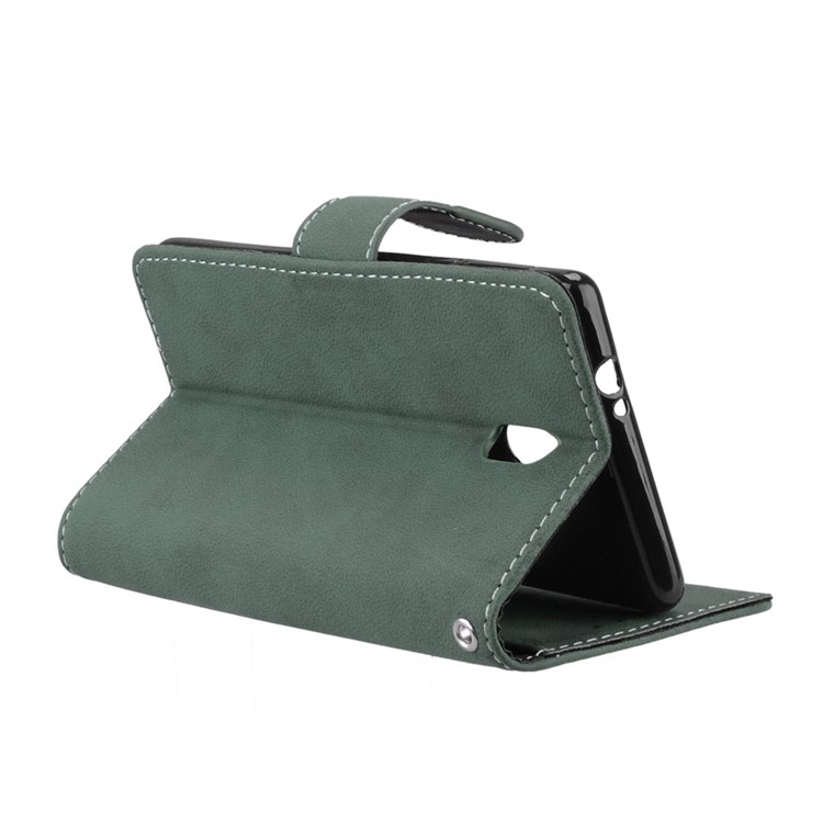 Matte Finish Wallet PU Leather Stand Mobile Phone Case for Nokia 3 - Green-14