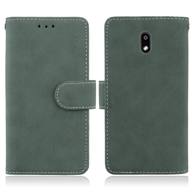 Matte Finish Wallet PU Leather Stand Mobile Phone Case for Nokia 3 - Green-2