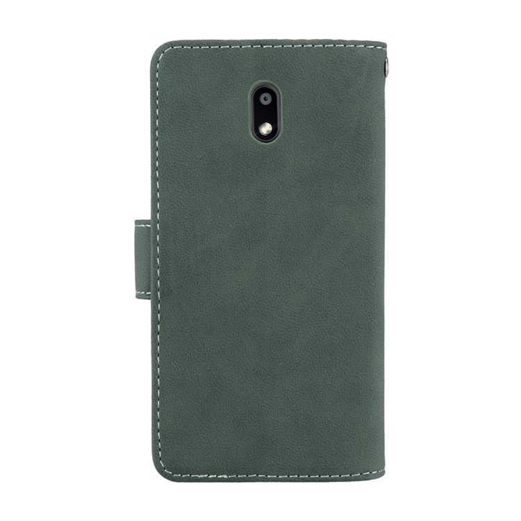 Matte Finish Wallet PU Leather Stand Mobile Phone Case for Nokia 3 - Green-5