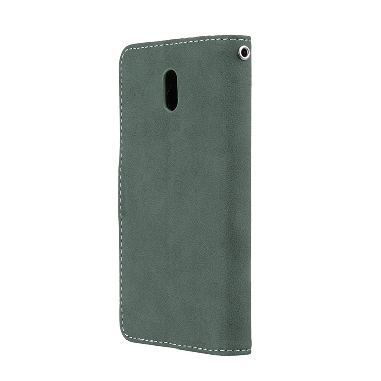 Matte Finish Wallet PU Leather Stand Mobile Phone Case for Nokia 3 - Green-8