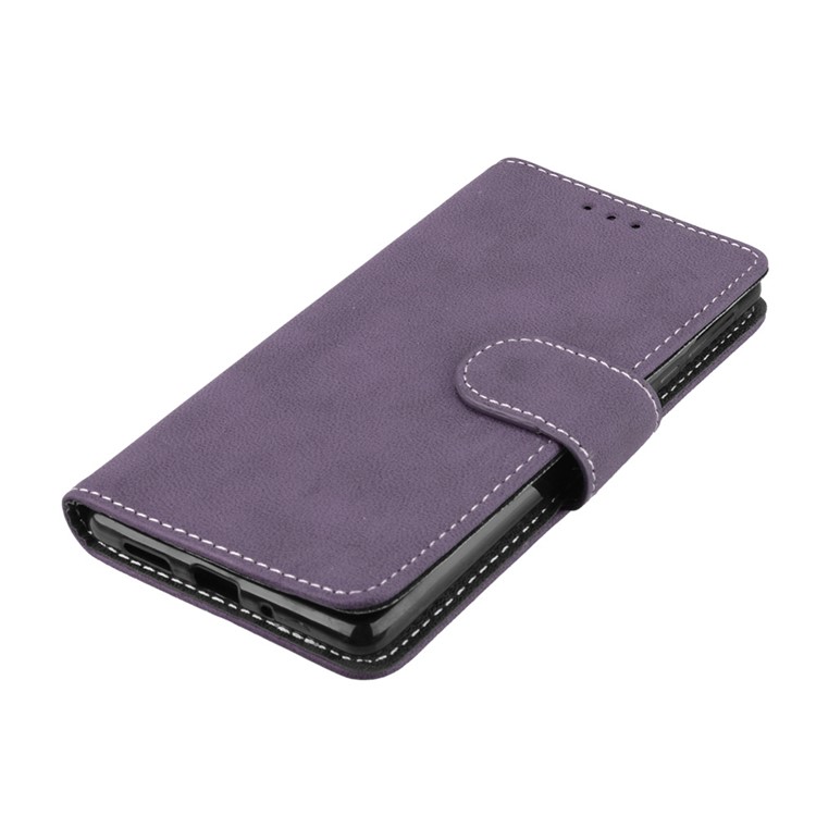 Matte Finish Wallet PU Leather Stand Mobile Phone Cover for Nokia 3 - Purple-11