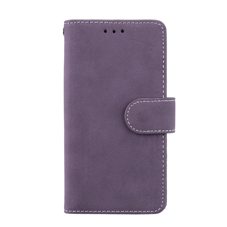 Matte Finish Wallet PU Leather Stand Mobile Phone Cover for Nokia 3 - Purple-4