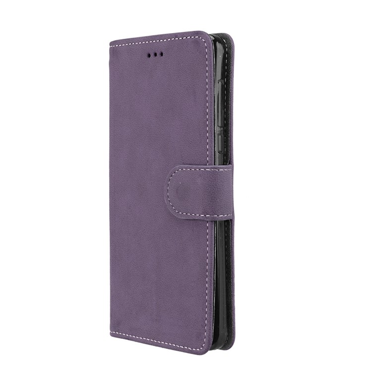 Matte Finish Wallet PU Leather Stand Mobile Phone Cover for Nokia 3 - Purple-7