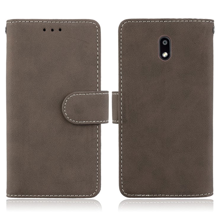 Matte Finish Wallet PU Leather Stand Cell Phone Cover for Nokia 3 - Brown-2