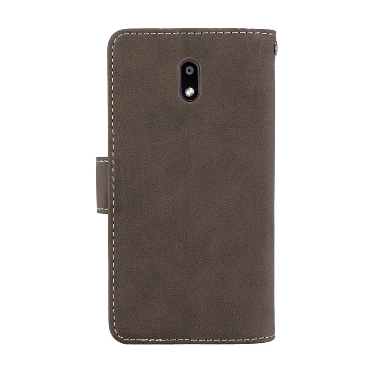 Matte Finish Wallet PU Leather Stand Cell Phone Cover for Nokia 3 - Brown-5