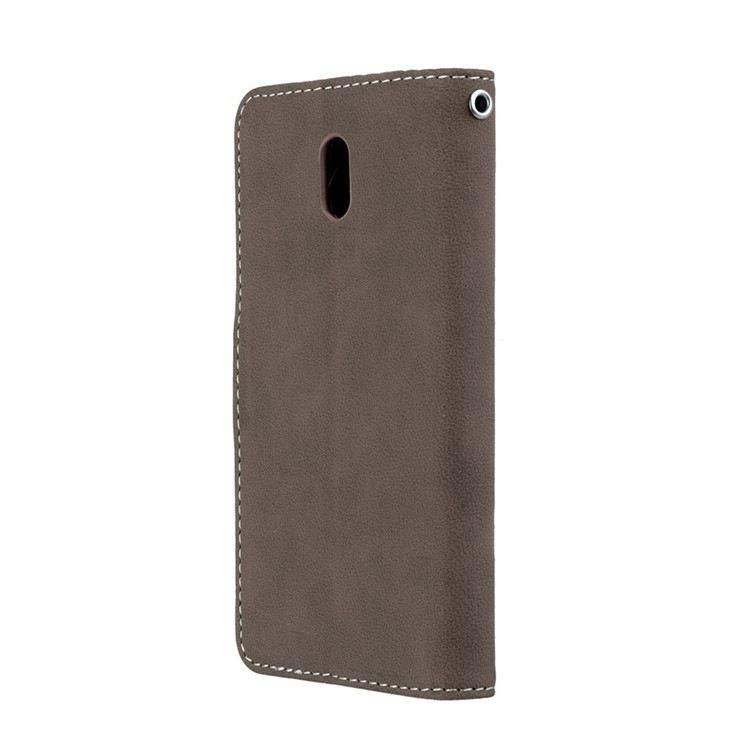 Matte Finish Wallet PU Leather Stand Cell Phone Cover for Nokia 3 - Brown-8