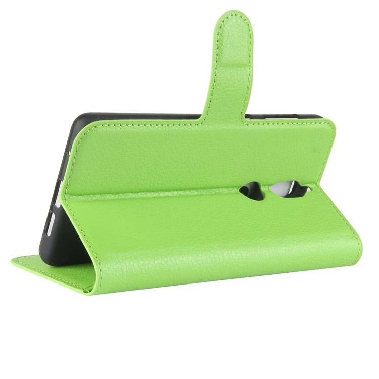 Litchi Skin Wallet Leather Case with Stand for Nokia 7 - Green-5