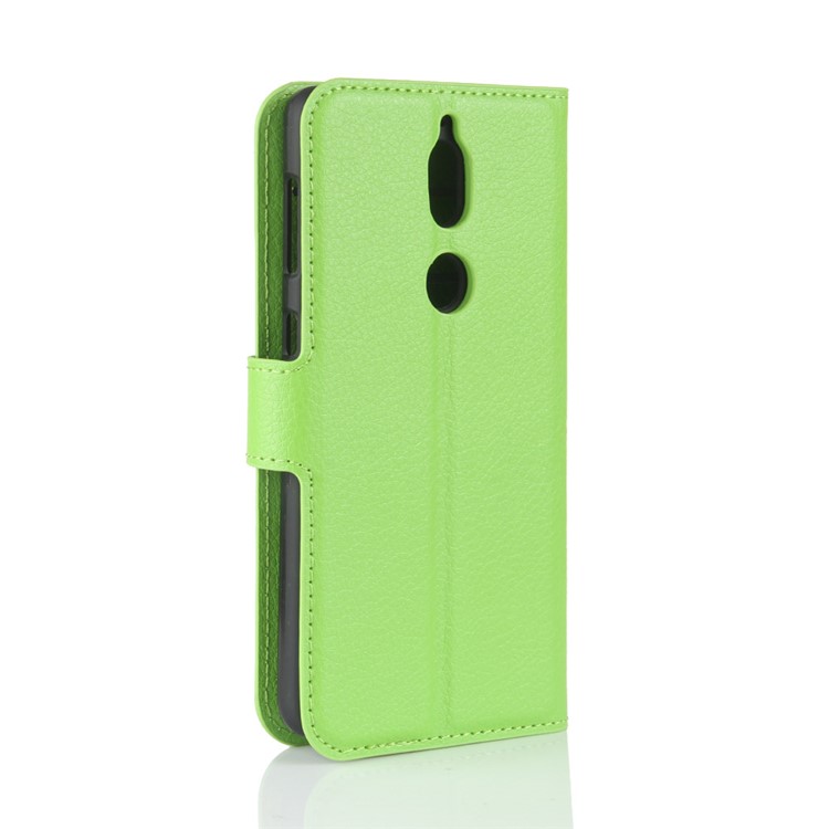 Litchi Skin Wallet Leather Case with Stand for Nokia 7 - Green-6