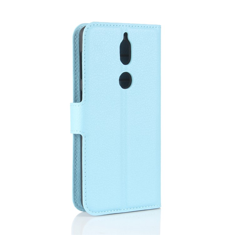 Litchi Skin Wallet Leather Cell Phone Case for Nokia 7 - Baby Blue-6