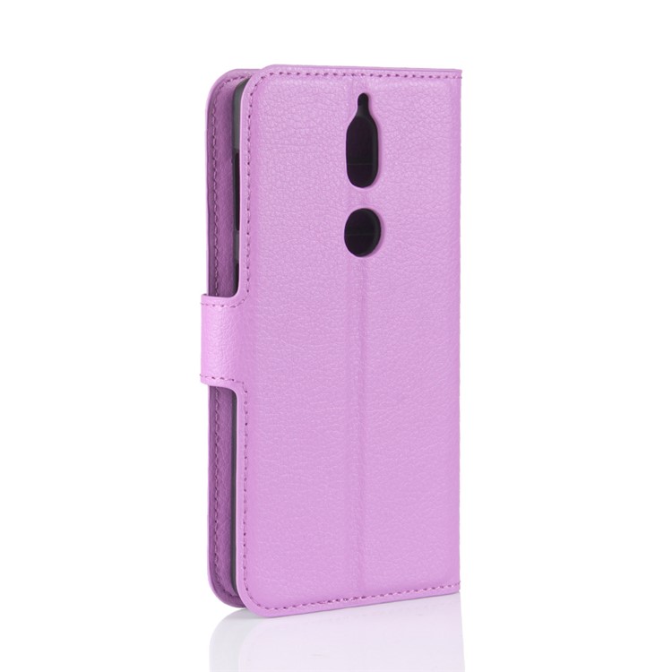 Litchi Skin Cell Phone Leather Stand Case for Nokia 7 - Purple-6