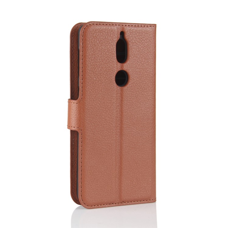 Litchi Skin Wallet Leather Protective Case for Nokia 7 - Brown-6