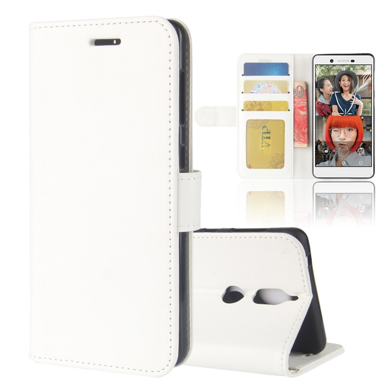 Crazy Horse Texture Wallet Stand Protective Leather Cover for Nokia 7 - White-1