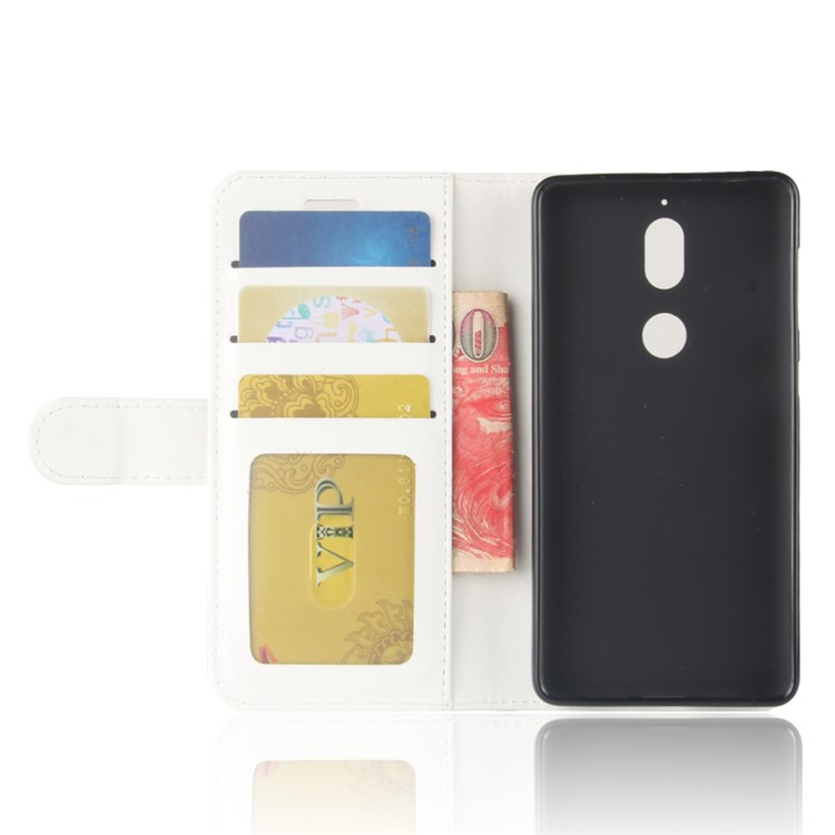 Crazy Horse Texture Wallet Stand Protective Leather Cover for Nokia 7 - White-4