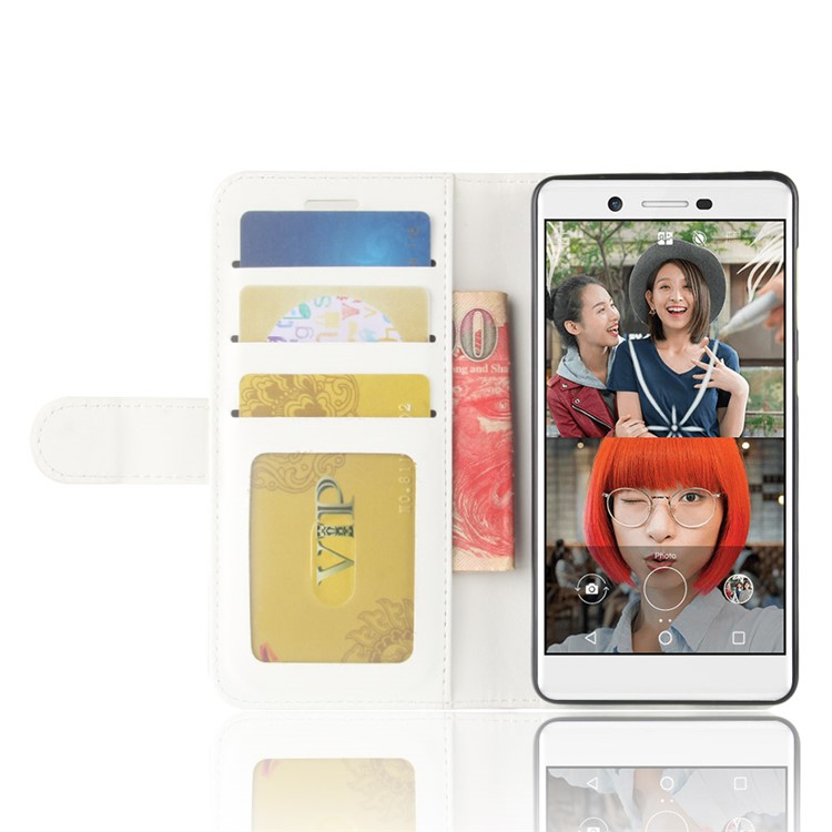 Crazy Horse Texture Wallet Stand Protective Leather Cover for Nokia 7 - White-5