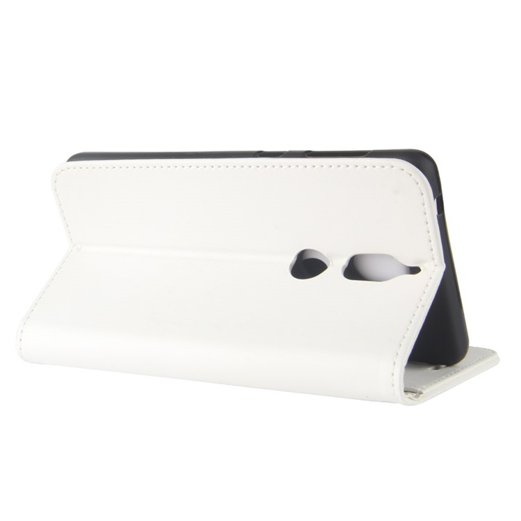 Crazy Horse Texture Wallet Stand Protective Leather Cover for Nokia 7 - White-6