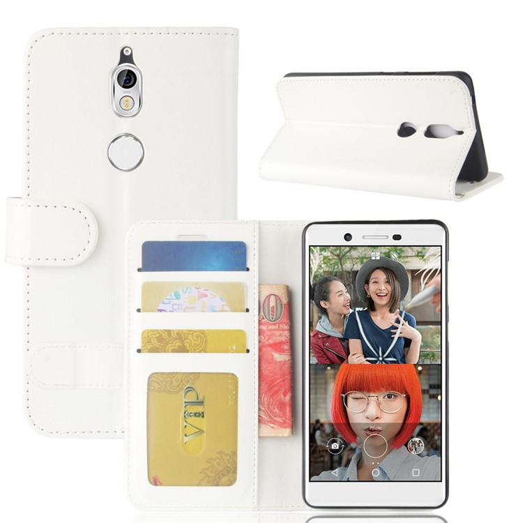 Crazy Horse Texture Wallet Stand Protective Leather Cover for Nokia 7 - White-8