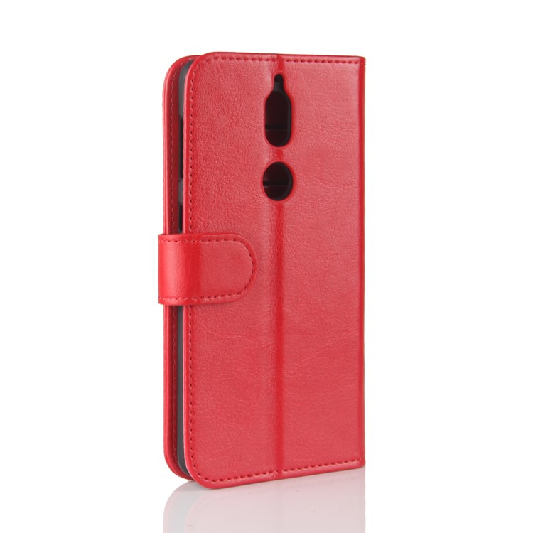 Crazy Horse Texture Wallet Stand Protective Leather Mobile Case for Nokia 7 - Red-7
