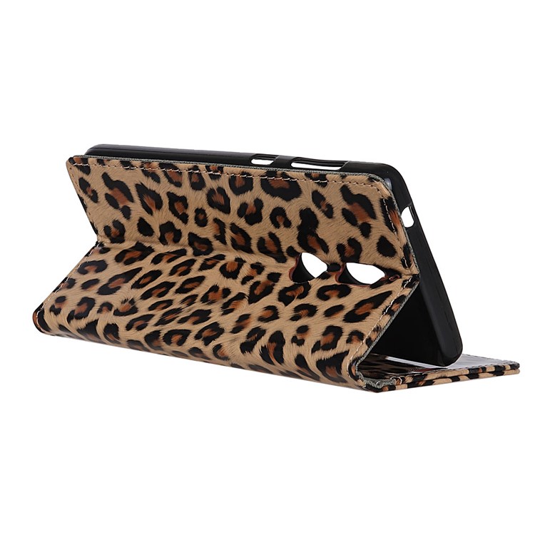 Leopard Pattern Wallet Stand Leather Phone Case for Nokia 7-6