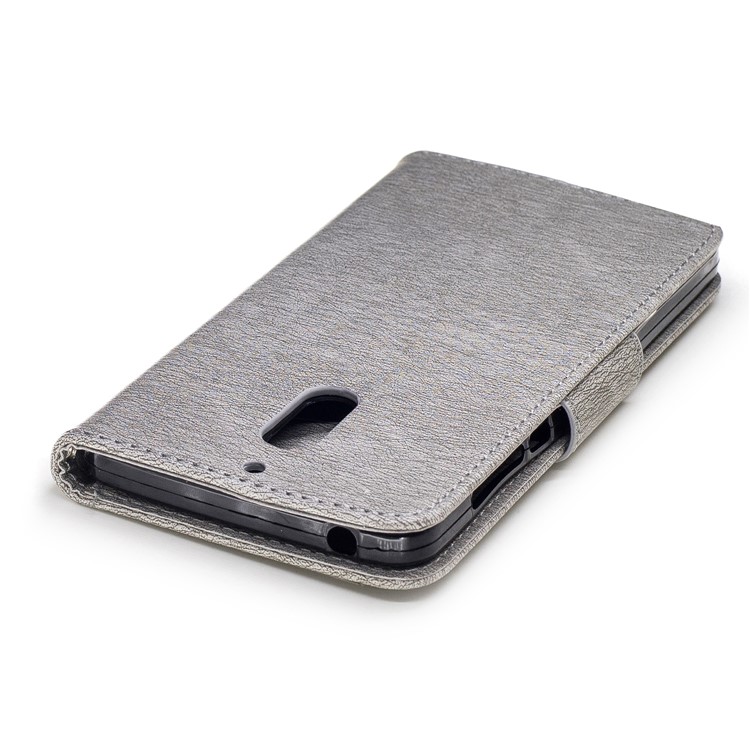 Imprint Bear Pattern Leather Wallet Case for Nokia 6 - Grey-7