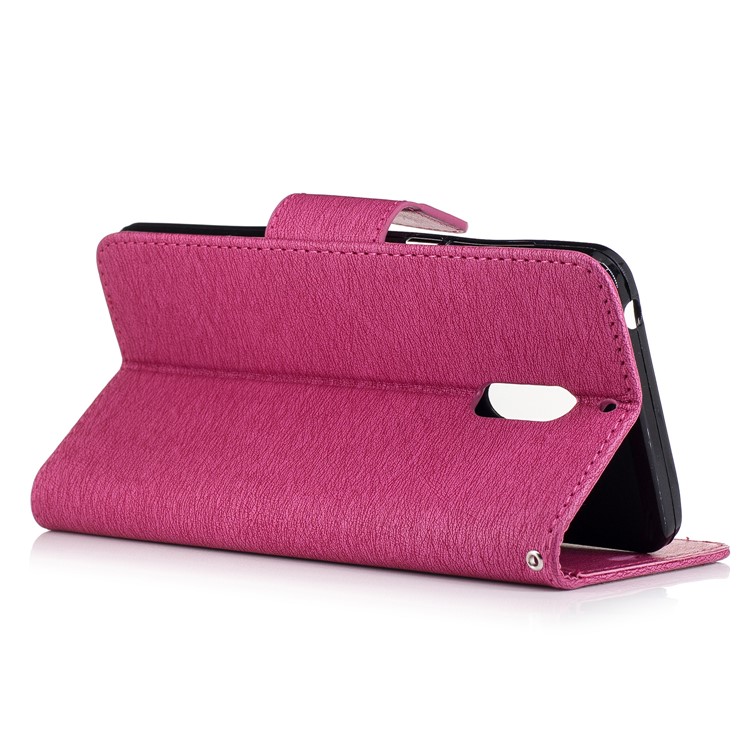 Imprint Bear Pattern Leather Wallet Cover for Nokia 6 - Rose-4