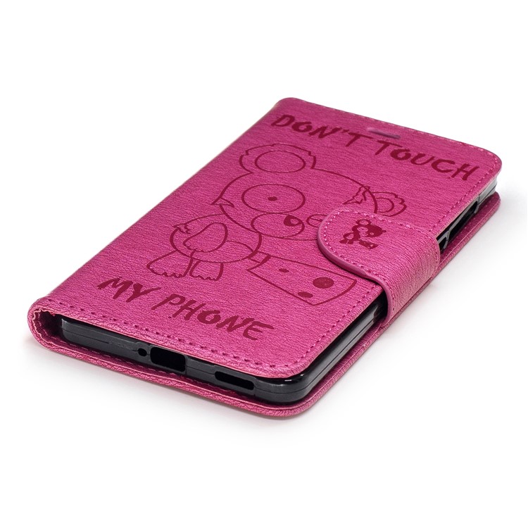 Imprint Bear Pattern Leather Wallet Cover for Nokia 6 - Rose-6