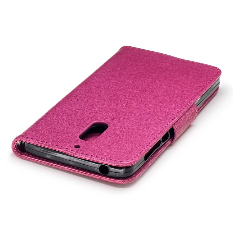 Imprint Bear Pattern Leather Wallet Cover for Nokia 6 - Rose-7