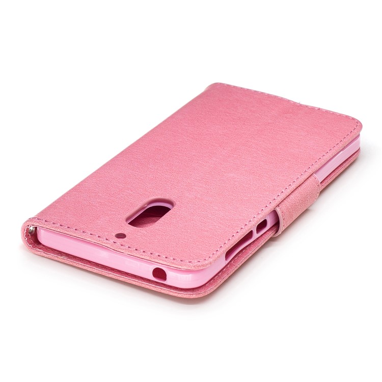 Imprint Bear Pattern Magnetic Leather Wallet Case for Nokia 6 - Pink-7