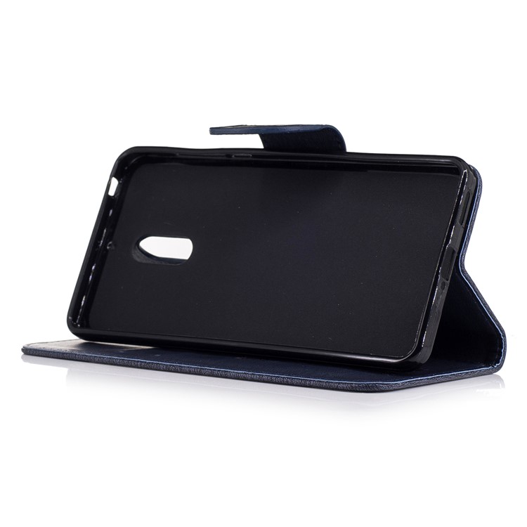 Imprint Bear Pattern Leather Stand Cover with Card Slots for Nokia 6 - Dark Blue-5