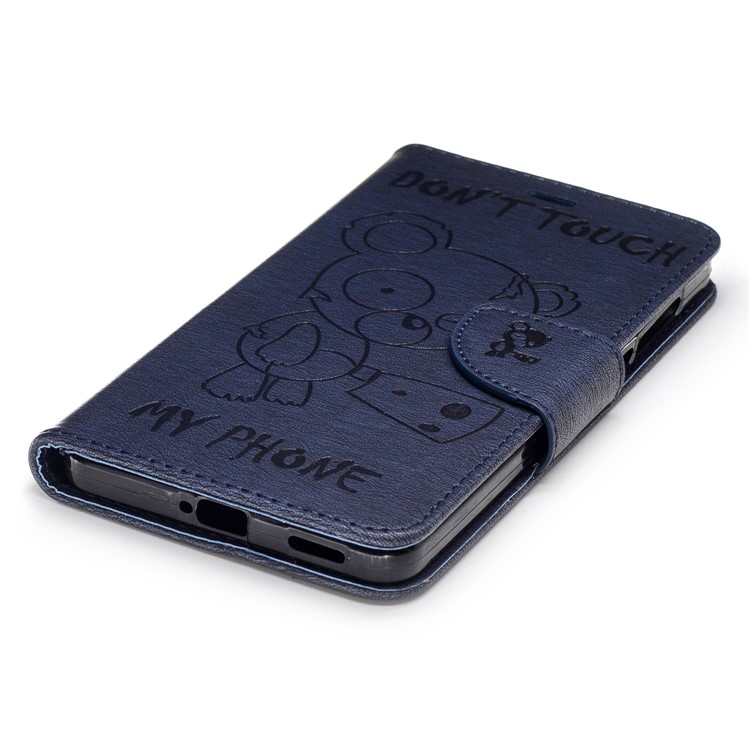 Imprint Bear Pattern Leather Stand Cover with Card Slots for Nokia 6 - Dark Blue-6