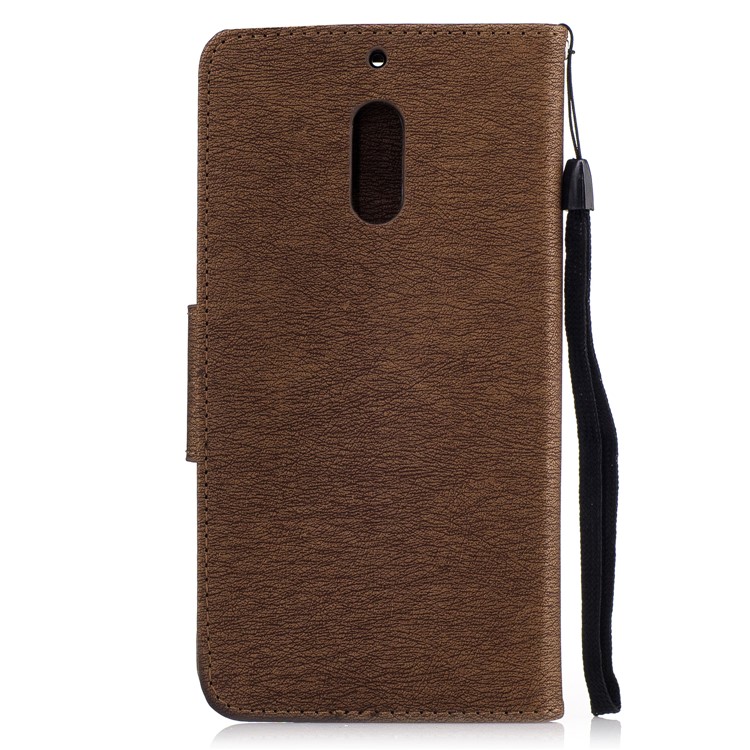 Imprint Bear Pattern Stand Leather Wallet Case for Nokia 6 - Brown-3