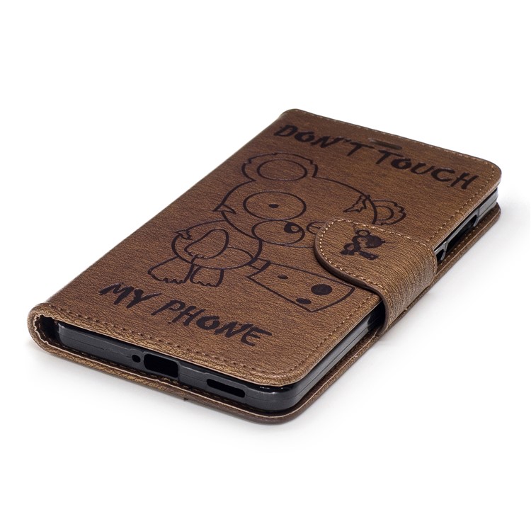 Imprint Bear Pattern Stand Leather Wallet Case for Nokia 6 - Brown-6