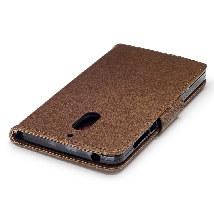 Imprint Bear Pattern Stand Leather Wallet Case for Nokia 6 - Brown-7