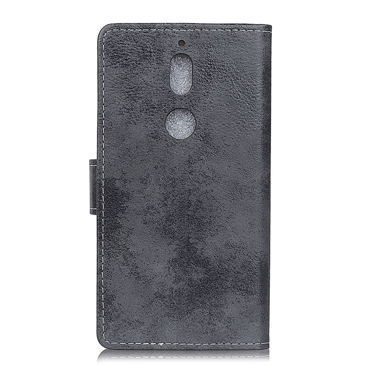 Vintage Style Wallet Stand Leather Protective Case for Nokia 7 - Grey-5