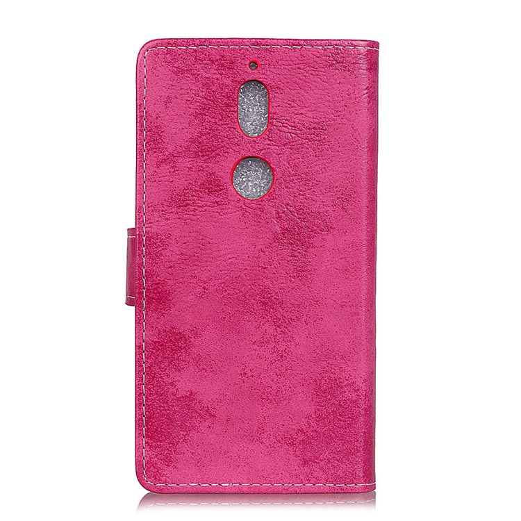 Vintage Style Wallet Stand Leather Protective Cover for Nokia 7 - Rose-5