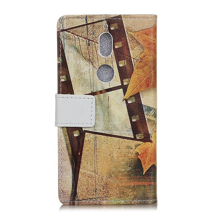 Pattern Printing PU Leather Wallet Shell for Nokia 7 - Eiffel Tower and Maple Leaves-3