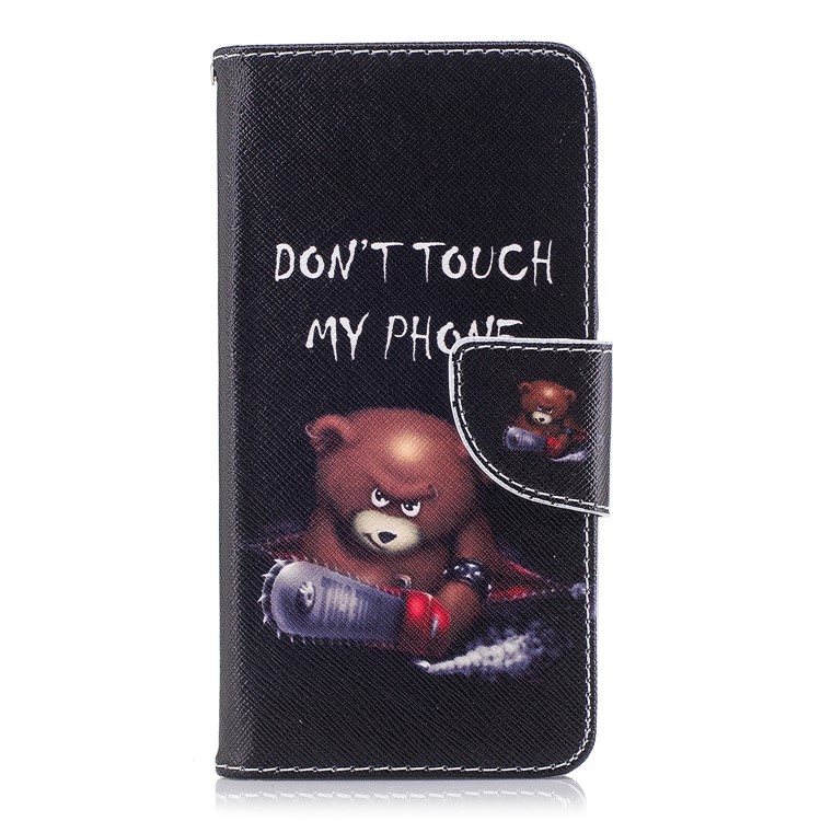 Pattern Printing PU Leather Magnetic Wallet Stand Case for Nokia 2 - Bear Holding Saw-2