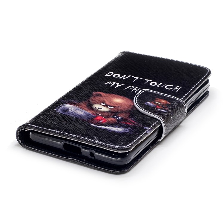 Pattern Printing PU Leather Magnetic Wallet Stand Case for Nokia 2 - Bear Holding Saw-6
