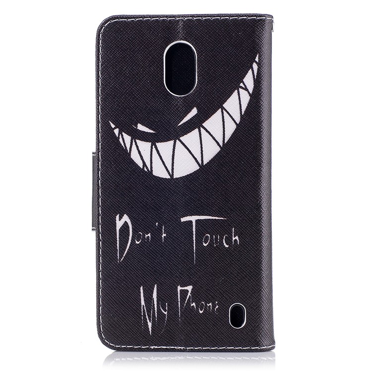 Pattern Printing PU Leather Magnetic Wallet Stand Cover for Nokia 2 - Angry Face-3