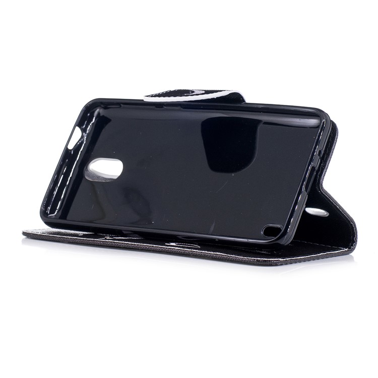 Pattern Printing PU Leather Magnetic Wallet Stand Cover for Nokia 2 - Angry Face-5