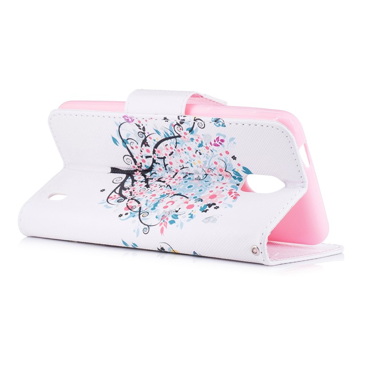 Pattern Printing PU Leather Magnetic Wallet Stand Shell for Nokia 2 - Tree with Daisy-4
