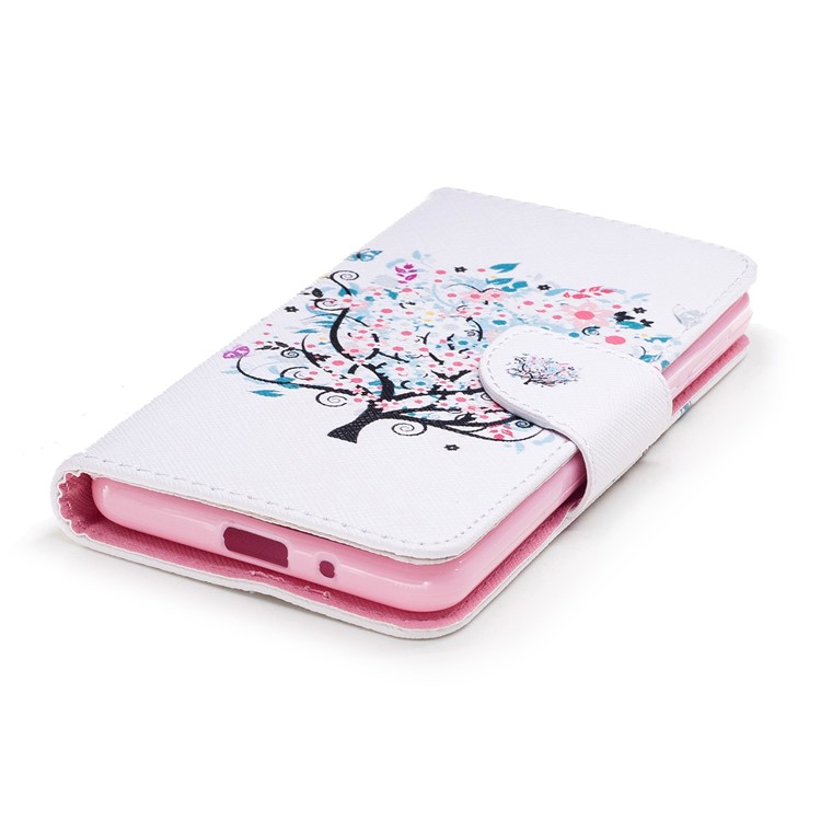 Pattern Printing PU Leather Magnetic Wallet Stand Shell for Nokia 2 - Tree with Daisy-6
