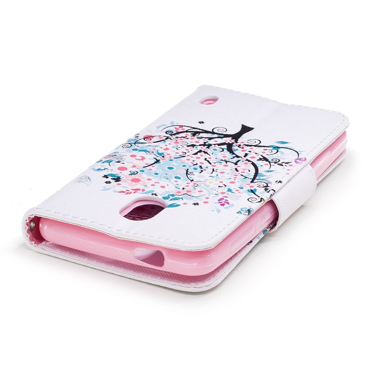 Pattern Printing PU Leather Magnetic Wallet Stand Shell for Nokia 2 - Tree with Daisy-7
