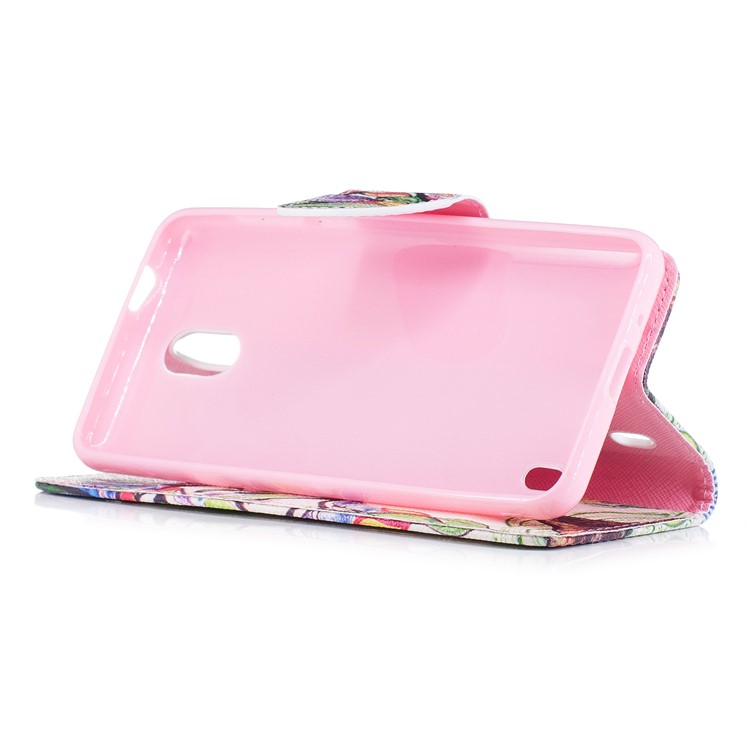 Pattern Printing PU Leather Magnetic Wallet Stand Casing for Nokia 2 - Tree with Colorful Leaves-5